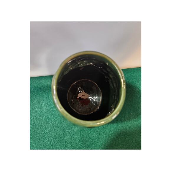 Vintage large green glazed Cattails Pottery vase - Picture 8 of 8